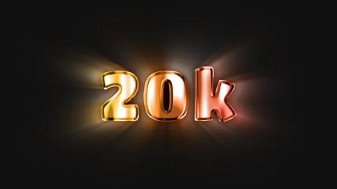 20 thousand subscribers metallic glowing text. Stock Footage 270956244