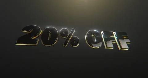 20% Off Title in a 3D animation Stock Footage 251605889