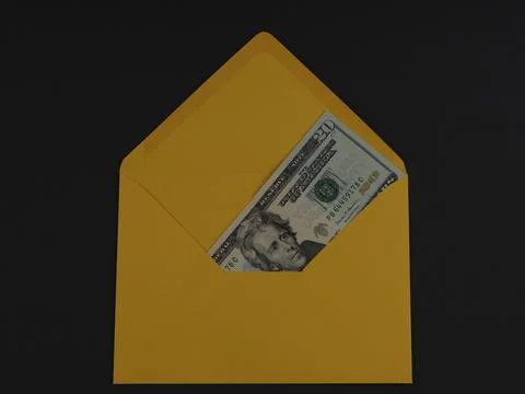 20 US dollar in the envelope Stock Photos