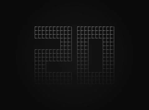 20 vector number made of metal chain link fence. For logo, brand label, desig Stock Illustration
