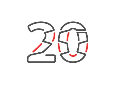 20 vector number. Modern trendy, creative style line design. For logo, brand  Illustrazione stock