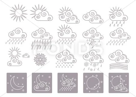 20 weather icons Stock Illustration