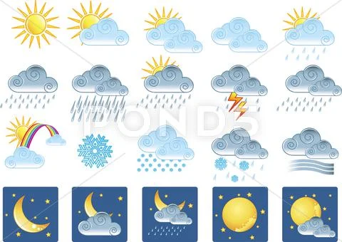 20 weather icons Stock Illustration