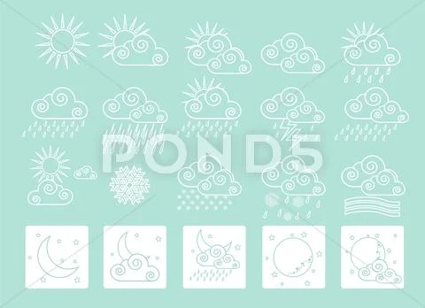 20 weather icons Stock Illustration