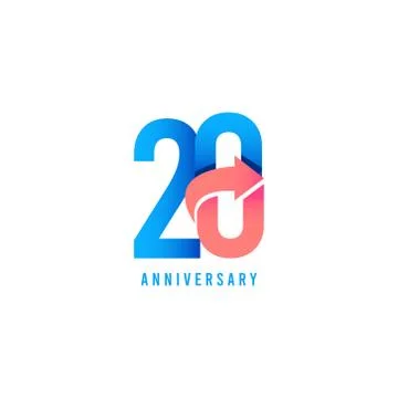 20 Year Anniversary Logo Vector Template Design Illustration Stock Illustration