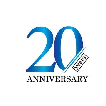 20 Year Anniversary Vector Template Design Illustration - Vector Stock Illustration