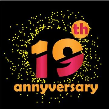 20 Year Anniversary Vector Template Design Illustration - Vector Stock Illustration