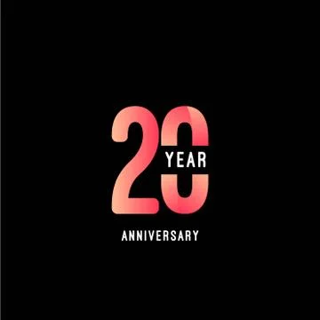 20 Year Anniversary Vector Template Design Illustration Illustrazione stock