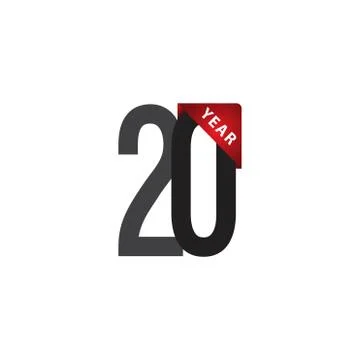 20 Year Anniversary Vector Template Design Illustration Stock Illustration