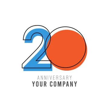 20 Year Anniversary Vector Template Design Illustration Stock Illustration
