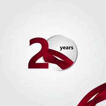 20 Years Anniversary Vector Template Design Illustration Stock Illustration