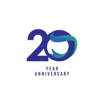 20 Years Anniversary Vector Template Design Illustration Stock Illustration