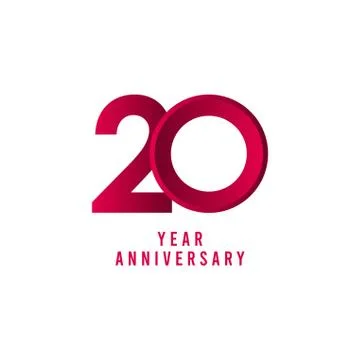 20 Years Anniversary Vector Template Design Illustration Illustrazione stock