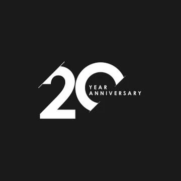 20 Years Anniversary Vector Template Design Illustration Stock Illustration