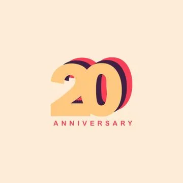 20 Years Anniversary Vector Template Design Illustration Stock Illustration
