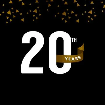 20 Years Anniversary Vector Template Design Illustration Stock Illustration