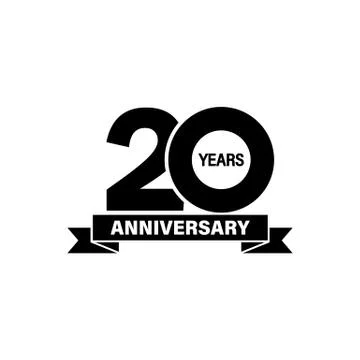 20 years anniveversary banner. Vector on isolated white background. EPS 10 Stock Illustration