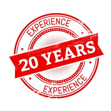 20 years experience round stamp Illustrazione stock