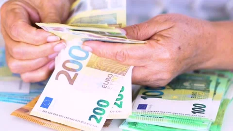 200 Euro Banknotes Stock Footage 144610539