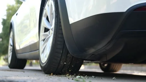 200 FPS slow motion Tesla model X launch Stock Footage 134710280