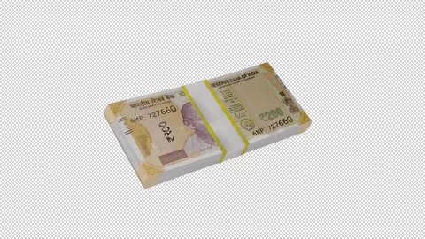 200 Indian Rupee Money Stack Animation Icon Stock Footage 341763064