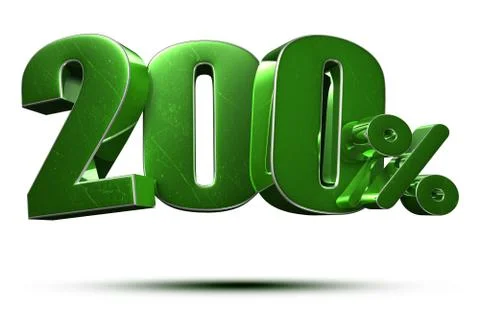 200 percent 3d. Stock Illustration