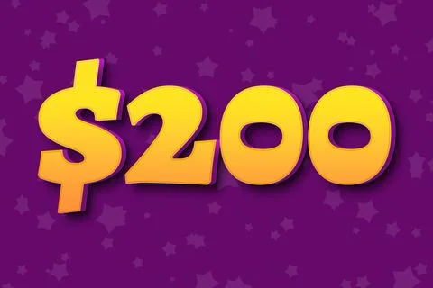 200 two hundred Dollar usd price sale offer. 3d friday Stock Illustration