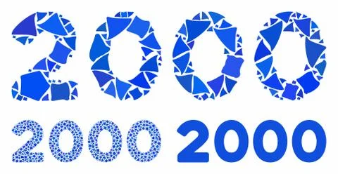 2000 digits text Composition Icon of Rugged Elements 스톡 일러스트