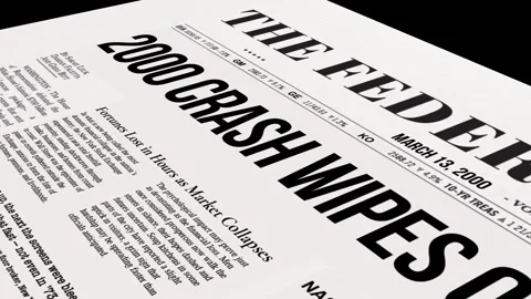 2000 Dot-Com Newspaper Animation Headlines 19 Stock Footage 310452474