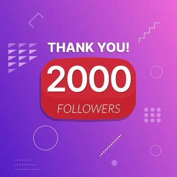 2000 followers vector post celebration. Stock Illustration