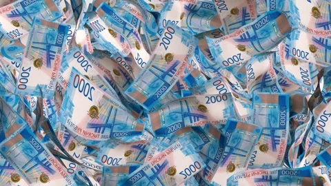 2000 Ruble money transition. Alpha channel. Stock Footage 252522742