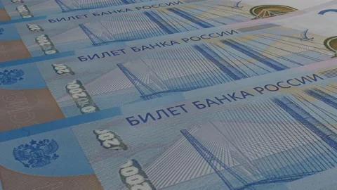 2000 rubles bills background. Many banknotes. Finance. Business concept. Stock Footage 172155930