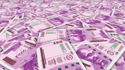 2000 Rupees Indian Money Depth Of Field Background Stock Footage 249492844