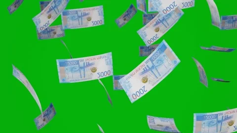 2000 russian ruble banknotes falling down Stock Footage 174773621
