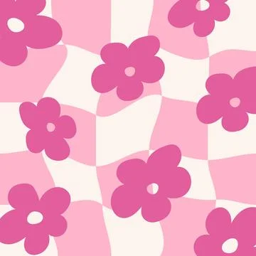 2000s flowers. pattern with abstract colors in delicate pastel shades. y2k .. Stock Illustration