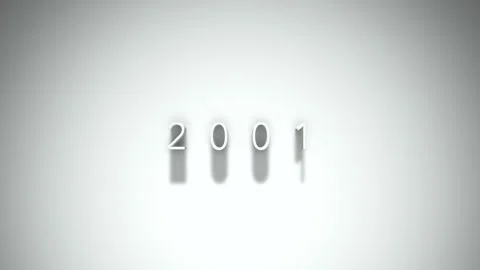 2001 3D title animation with shadows on a white background Stock Footage 295964855