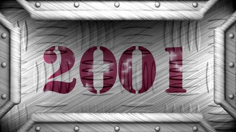 2001 on steel stamp Stock Footage 8575254