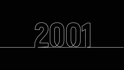 2001 year continuous single one line art drawing animation numbers video Stock Footage 313394207