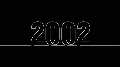 2002 year continuous single one line art drawing animation numbers video Видео 313394208