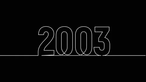 2003 year continuous single one line art drawing animation numbers video Видео 313394213