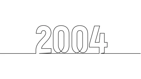 2004 year continuous single one line art drawing animation numbers video Видео 313394216