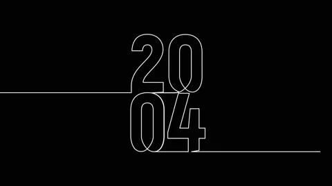 2004 year continuous single one line art animation vertically numbers video Video stock 314561396