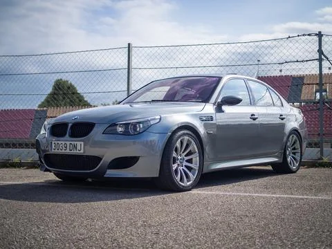 2005 BMW M5 (E60) at city streets Stock Photos