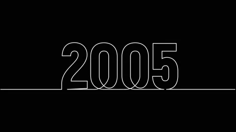 2005 year continuous single one line art drawing animation numbers video Vidéo 313394220