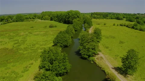 20.05.28 Canal and Fields - no audio Stock Footage 132817090