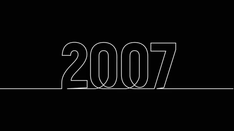 2007 year continuous single one line art drawing animation numbers video Vídeos de archivo 313394141