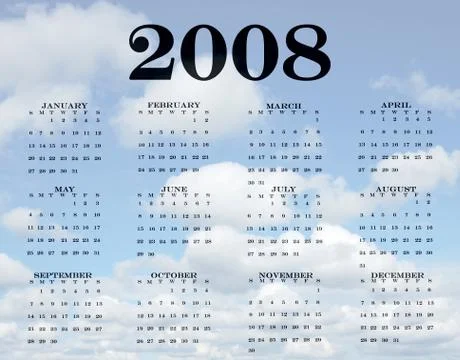 2008 calendar Stock Illustration