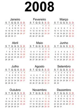 2008 calendar Stock Photos