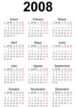 2008 calendar Foto stock