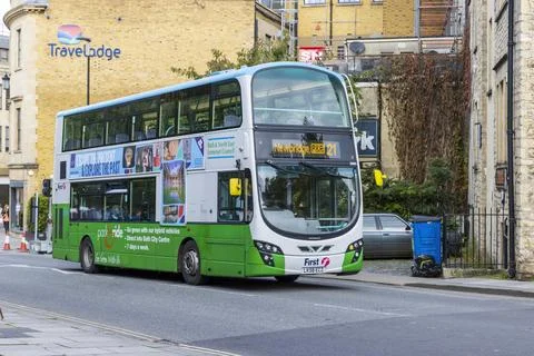 A 2008 Wright Gemini 2 HEV Hybrid, Double Decker Bus from the First Bus Group Stock Photos